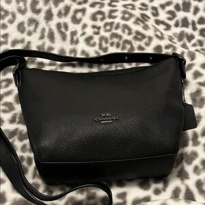 Coach Black Pebbled Leather Shoulder Bag
